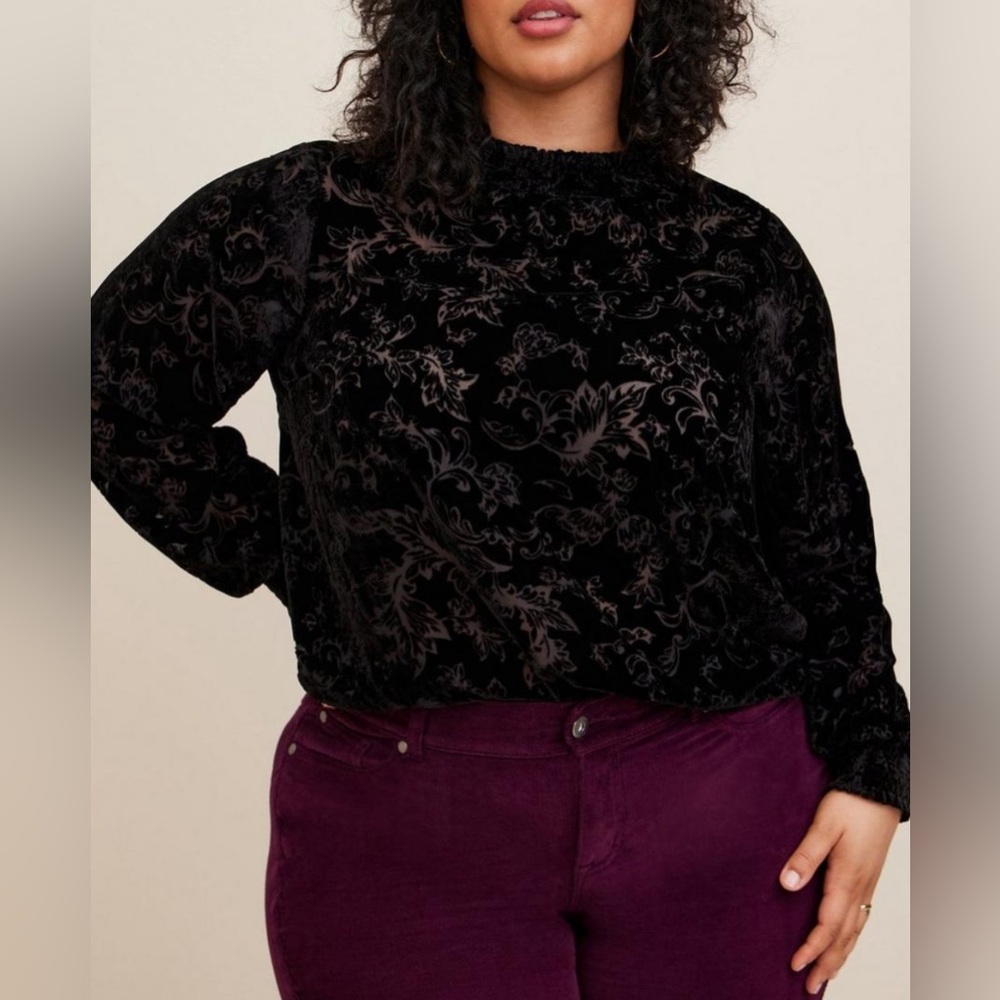 Torrid: Velvet and Sheer Top
